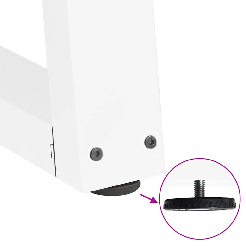 Spisebordben V-formet 2 stk hvit 70 x (72-73,3) cm stål vidaXL