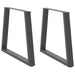 Spisebordben V-formet 2 stk antrasitt 70 x (72-73,3) cm stål
