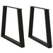 Spisebordben V-formet 2 stk svart 80 x (72-73,3) cm stål
