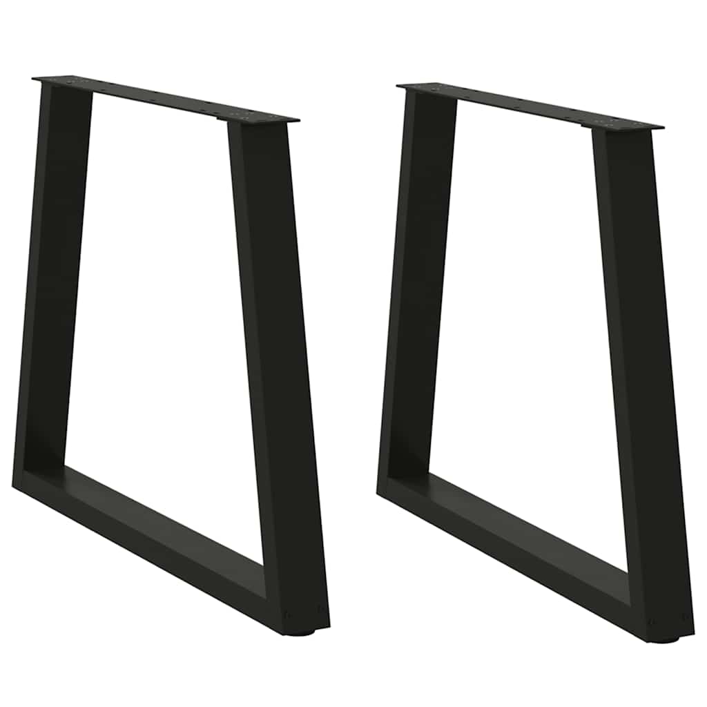 Spisebordben V-formet 2 stk svart 80 x (72-73,3) cm stål