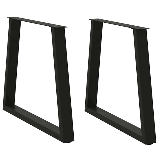 Spisebordben V-formet 2 stk svart 80 x (72-73,3) cm stål
