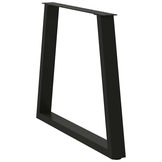 Spisebordben V-formet 2 stk svart 80 x (72-73,3) cm stål