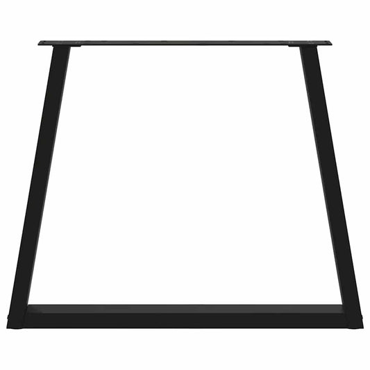 Spisebordben V-formet 2 stk svart 80 x (72-73,3) cm stål