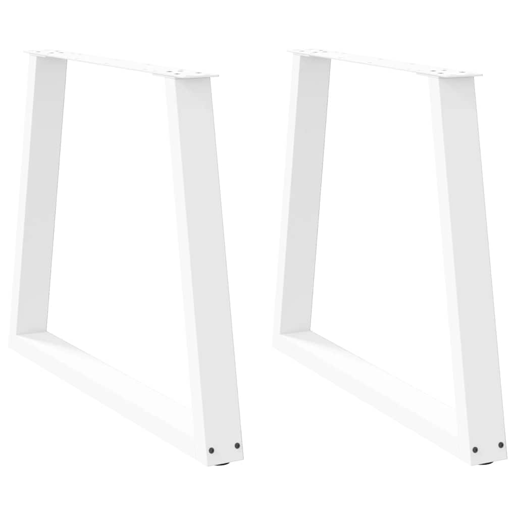 Spisebordben V-formet 2 stk hvit 80 x (72-73,3) cm stål vidaXL