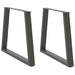 Spisebordben V-formet 2 stk antrasitt 80 x (72-73,3) cm stål