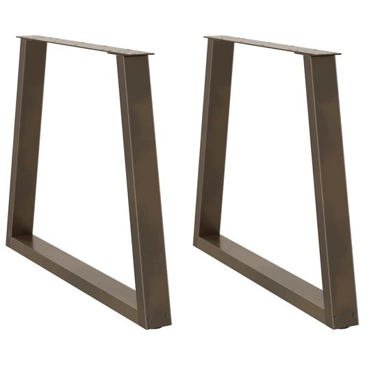 Spisebordben V-formet 2 stk naturstål 80 x (72-73,3) cm stål