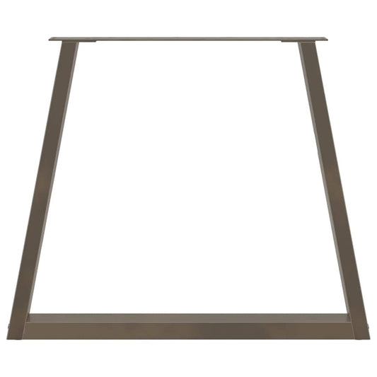 Spisebordben V-formet 2 stk naturstål 80 x (72-73,3) cm stål