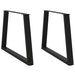 Spisebordben V-formet 2 stk svart 90 x (72-73,3) cm stål