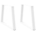 Spisebordben V-formet 2 stk hvit 90 x (72-73,3) cm stål vidaXL