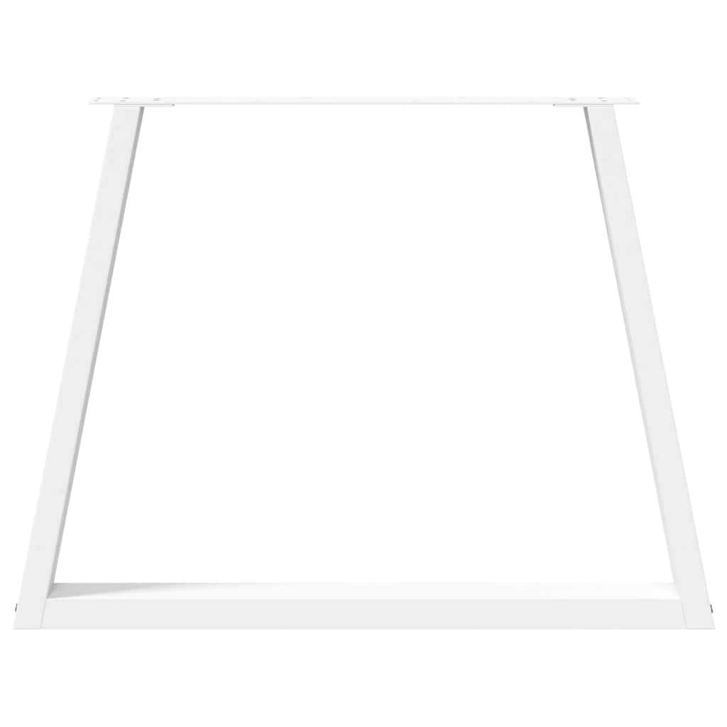 Spisebordben V-formet 2 stk hvit 90 x (72-73,3) cm stål vidaXL