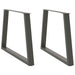 Spisebordben V-formet 2 stk antrasitt 90 x (72-73,3) cm stål