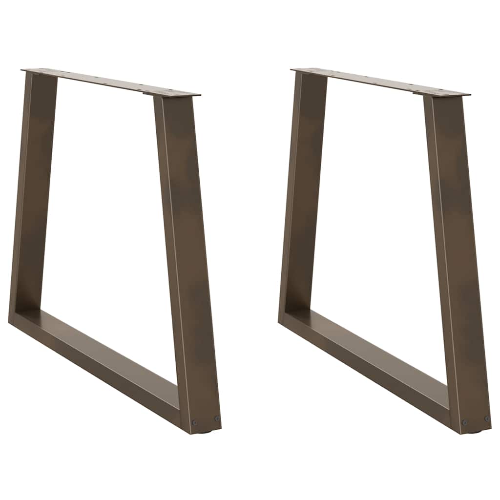 Spisebordben V-formet 2 stk naturstål 90 x (72-73,3) cm stål