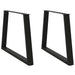 Spisebordben V-formet 2 stk svart 100x(72-73,3) cm stål