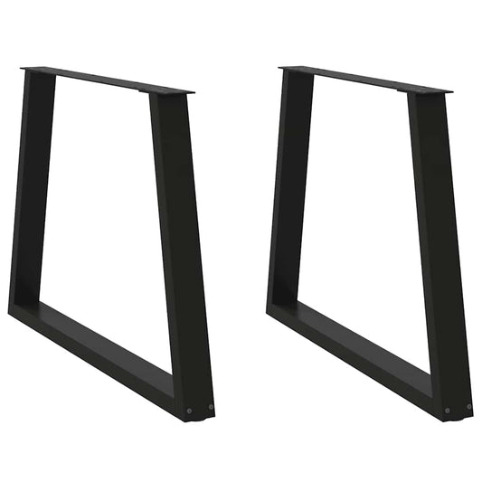 Spisebordben V-formet 2 stk svart 100x(72-73,3) cm stål