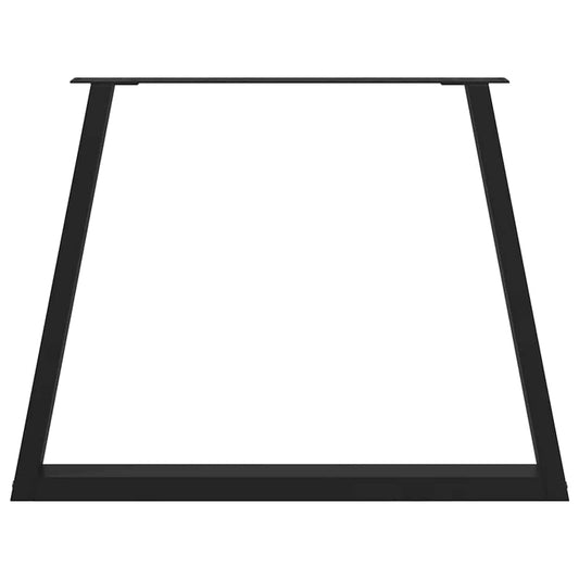 Spisebordben V-formet 2 stk svart 100x(72-73,3) cm stål