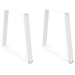 Spisebordben V-formet 2 stk hvit 100x(72-73,3) cm stål vidaXL