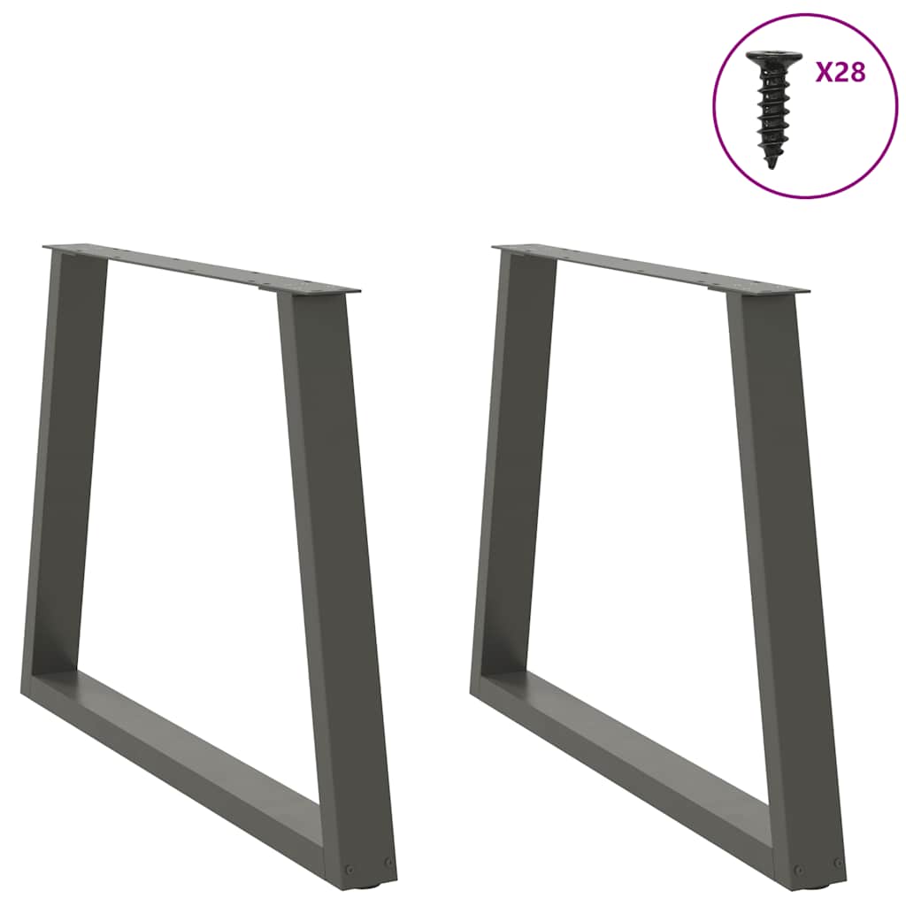 Spisebordben V-formet 2 stk antrasitt 100x(72-73,3) cm stål