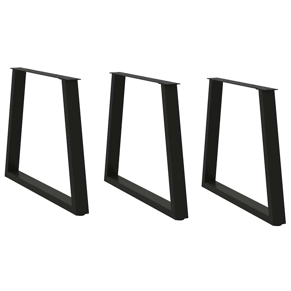 Spisebordben V-formet 3 stk svart 70 x (72-73,3) cm stål