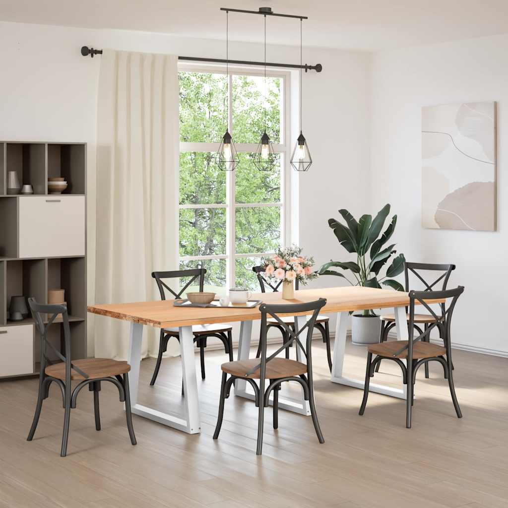 Spisebordben V-formet 3 stk hvit 70 x (72-73,3) cm stål