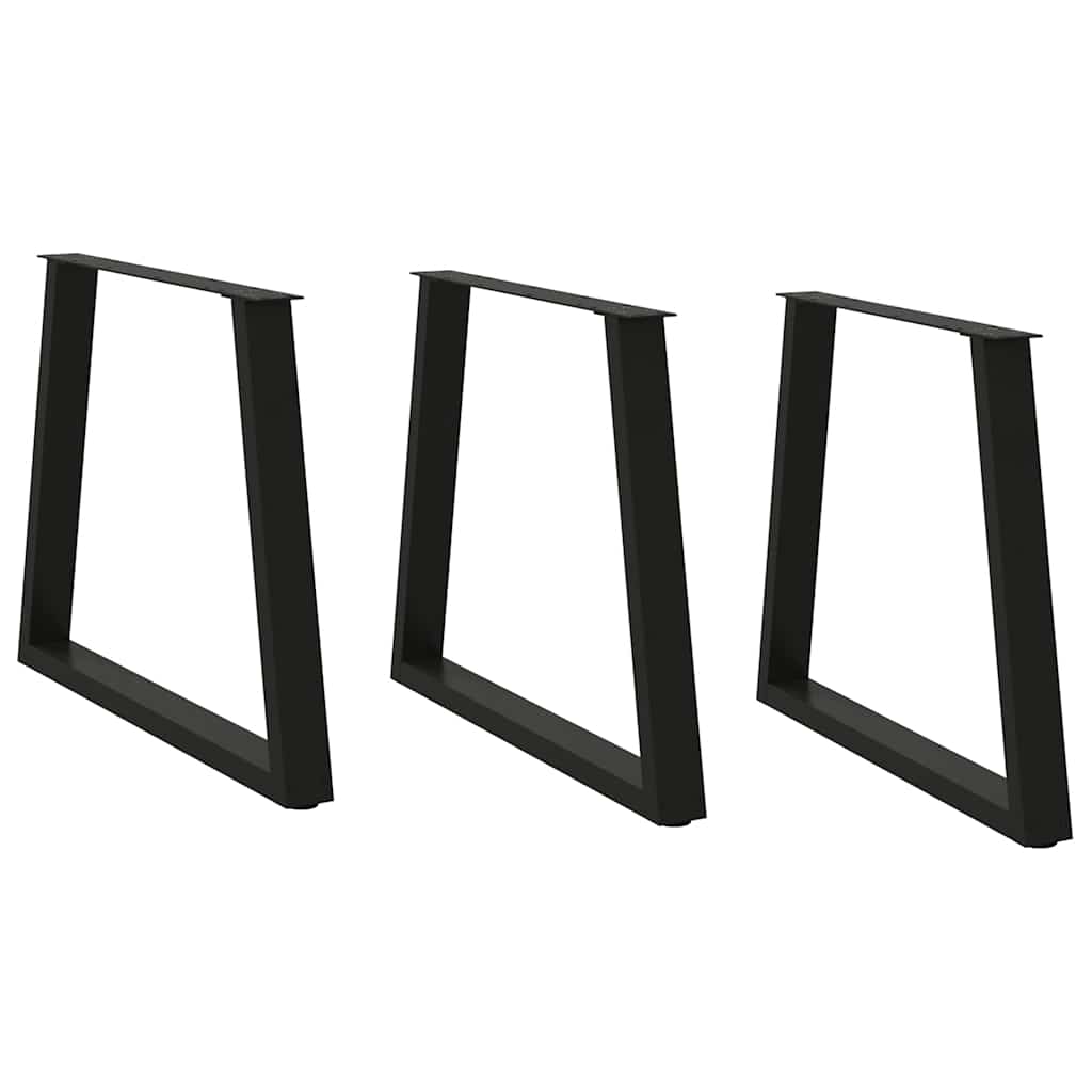 Spisebordben V-formet 3 stk svart 80 x (72-73,3) cm stål