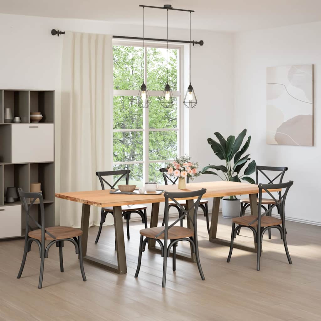 Spisebordben V-formet 3 stk naturstål 80 x (72-73,3) cm stål
