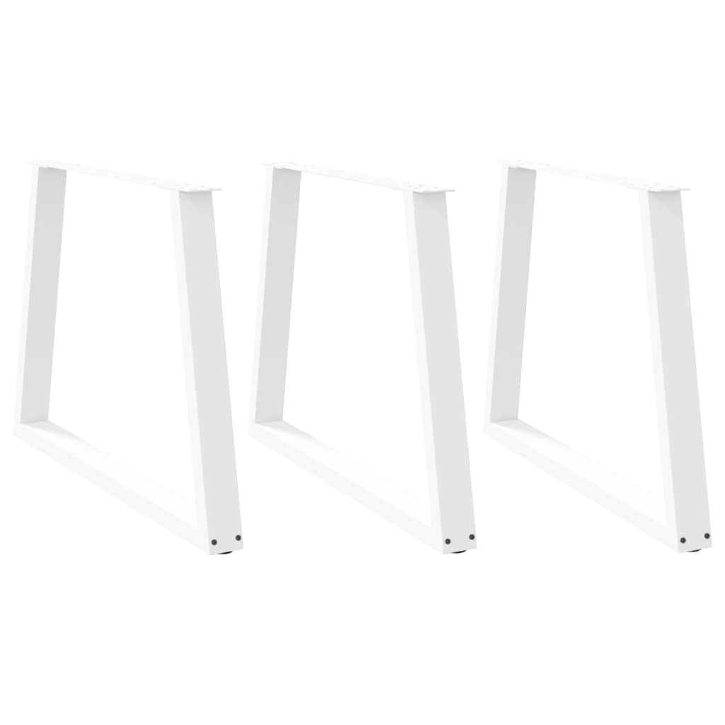 Spisebordben V-formet 3 stk hvit 90 x (72-73,3) cm stål