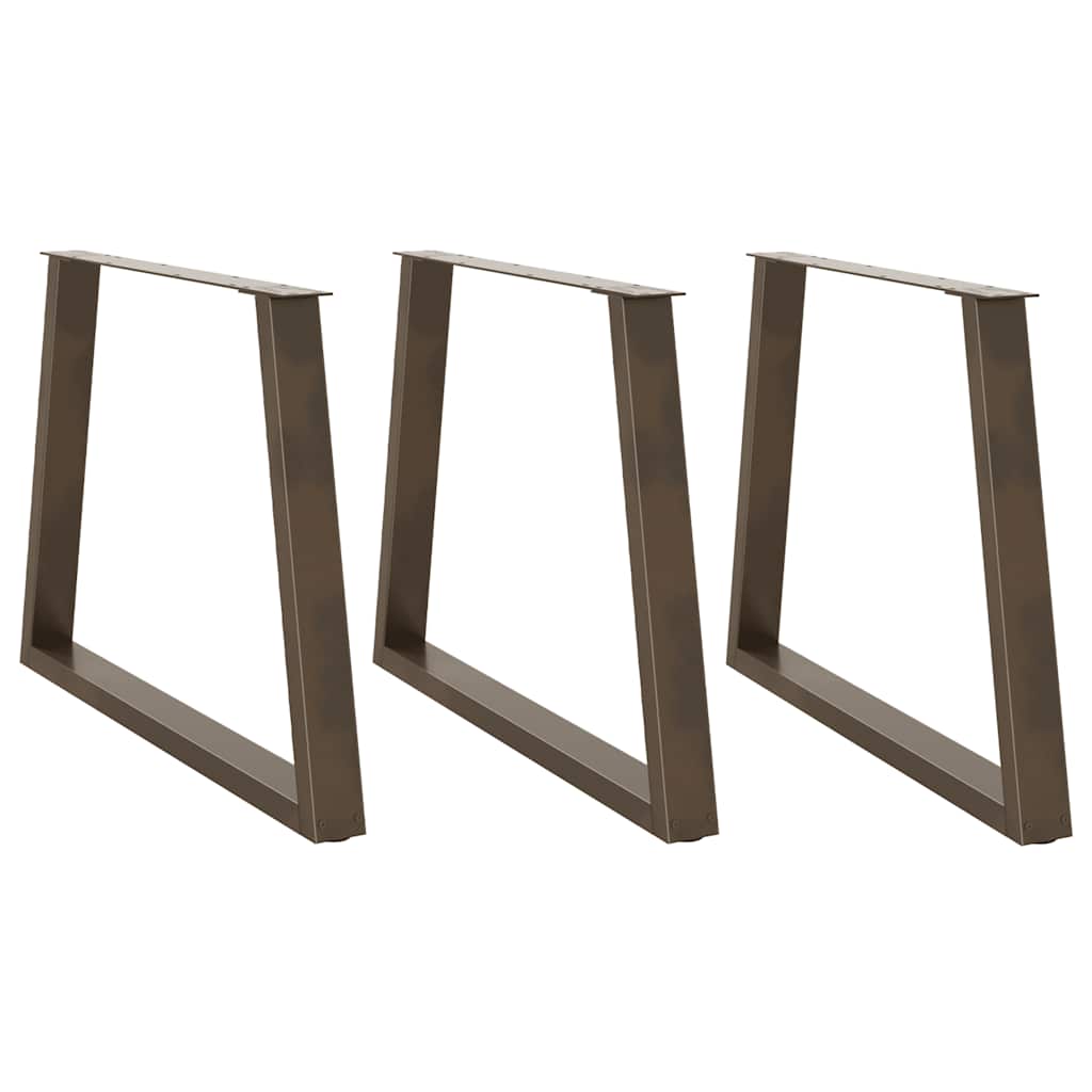 Spisebordben V-formet 3 stk naturstål 90 x (72-73,3) cm stål