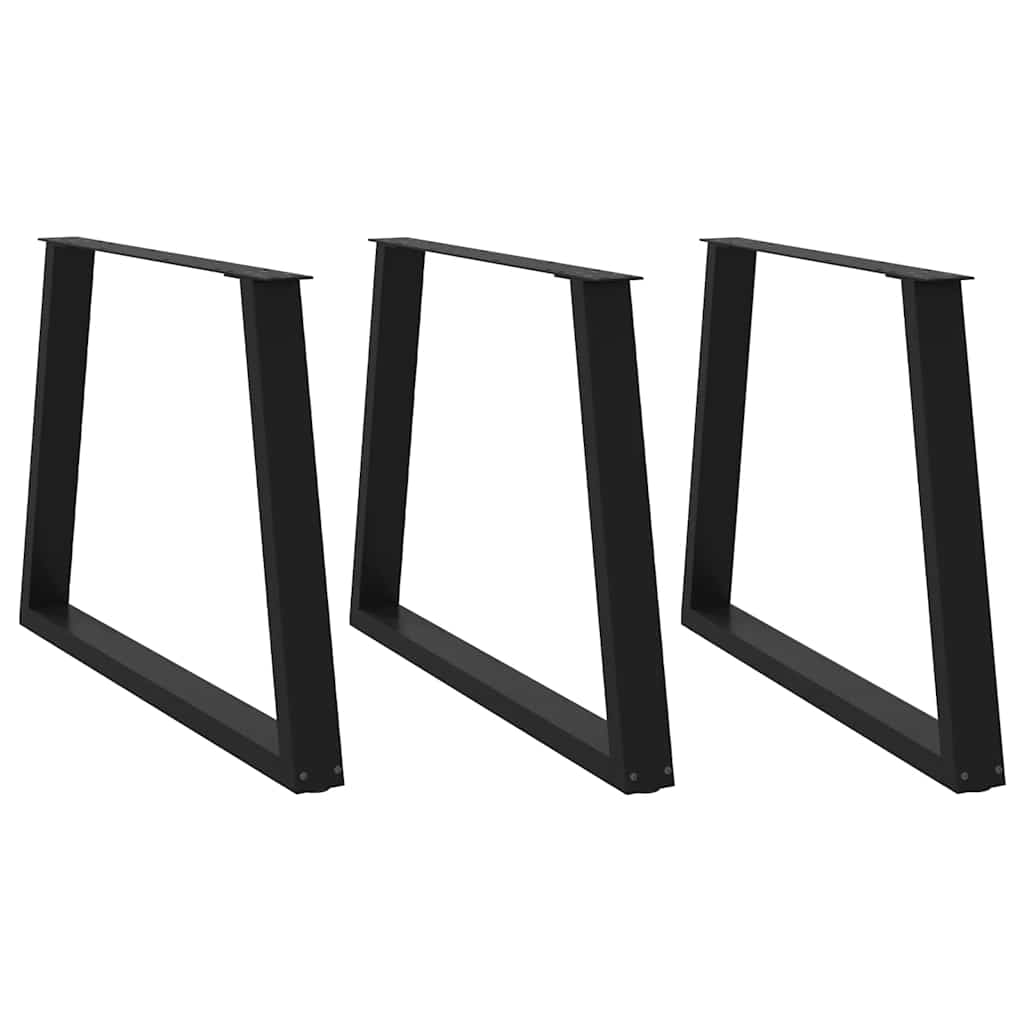 Spisebordben V-formet 3 stk svart 100x(72-73,3) cm stål