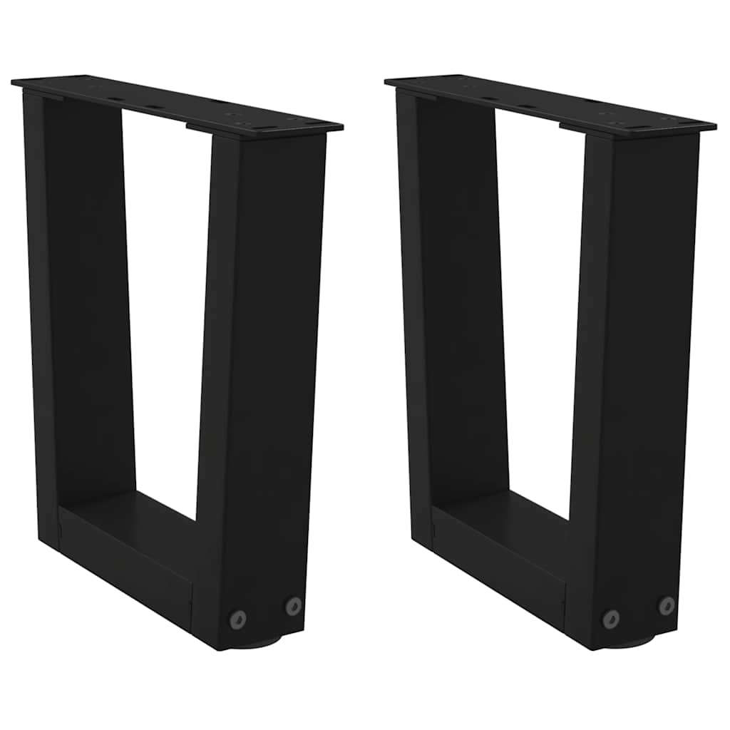 Salongbordben V-formet 2 stk svart 30x(30-31,3) cm stål