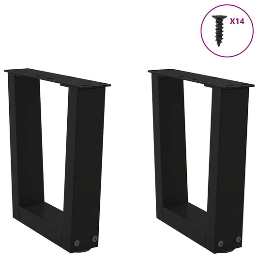 Salongbordben V-formet 2 stk svart 30x(30-31,3) cm stål