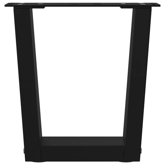 Salongbordben V-formet 2 stk svart 30x(30-31,3) cm stål