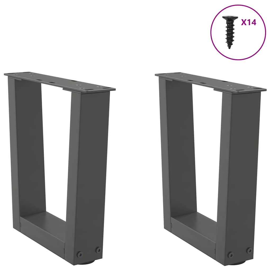 Salongbordben V-formet 2 stk antrasitt 30x(30-31,3) cm stål