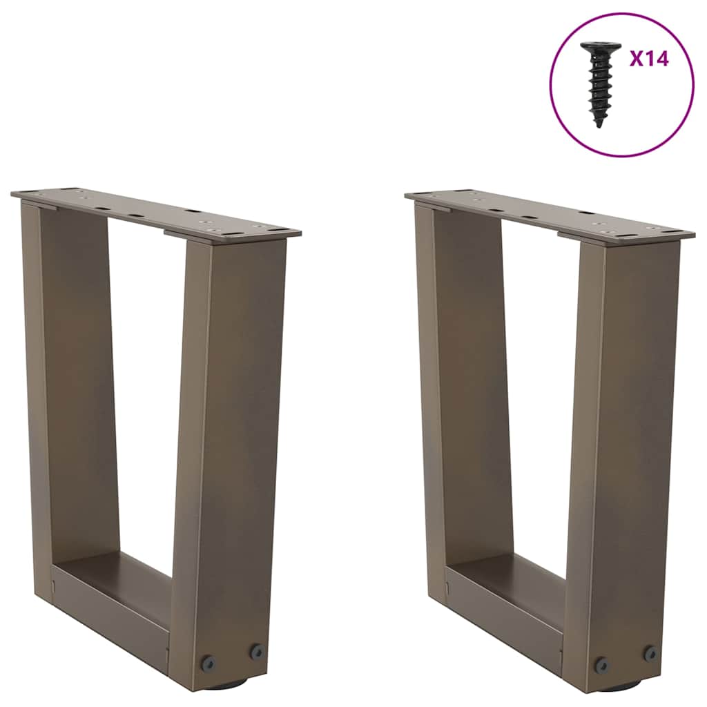 Salongbordben V-formet 2 stk naturstål 30x(30-31,3) cm stål