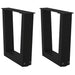 Salongbordben V-formet 2 stk svart 40x(30-31,3) cm stål