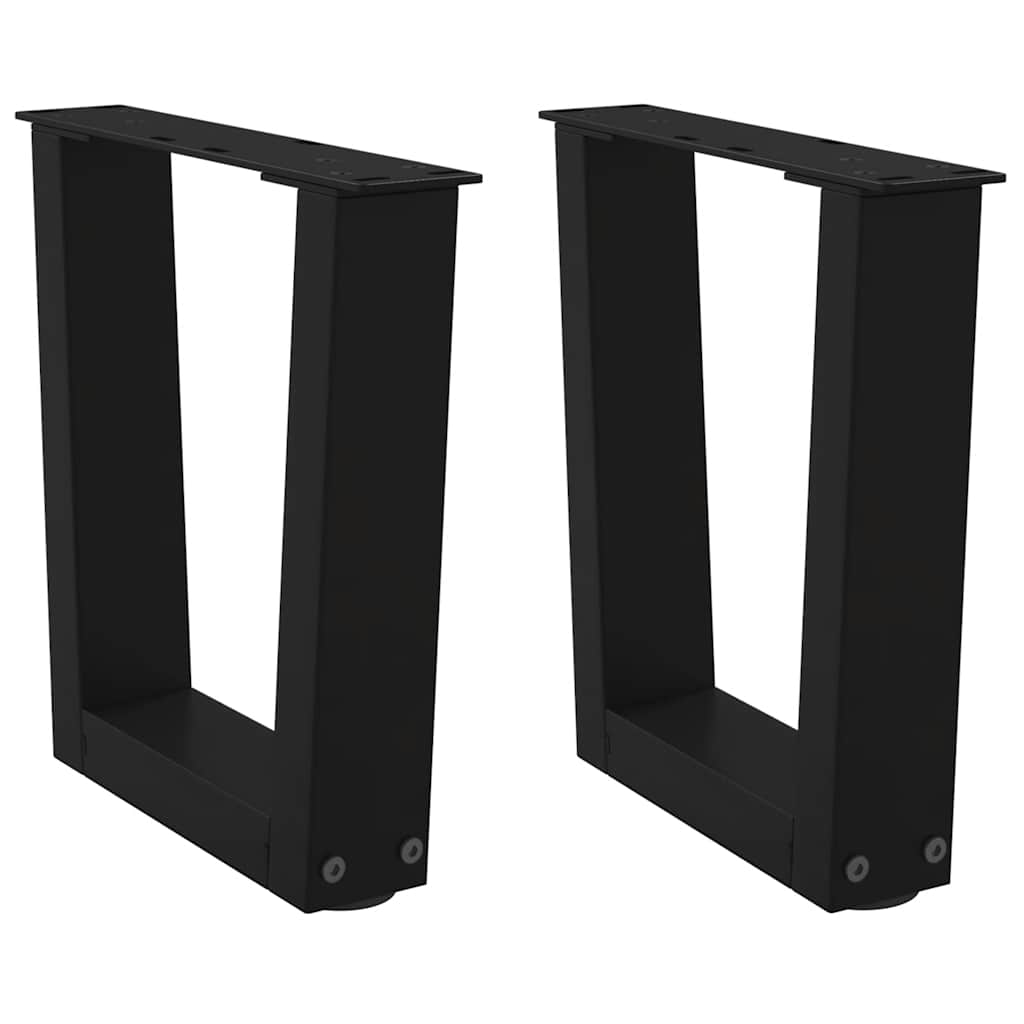 Salongbordben V-formet 2 stk svart 40x(30-31,3) cm stål