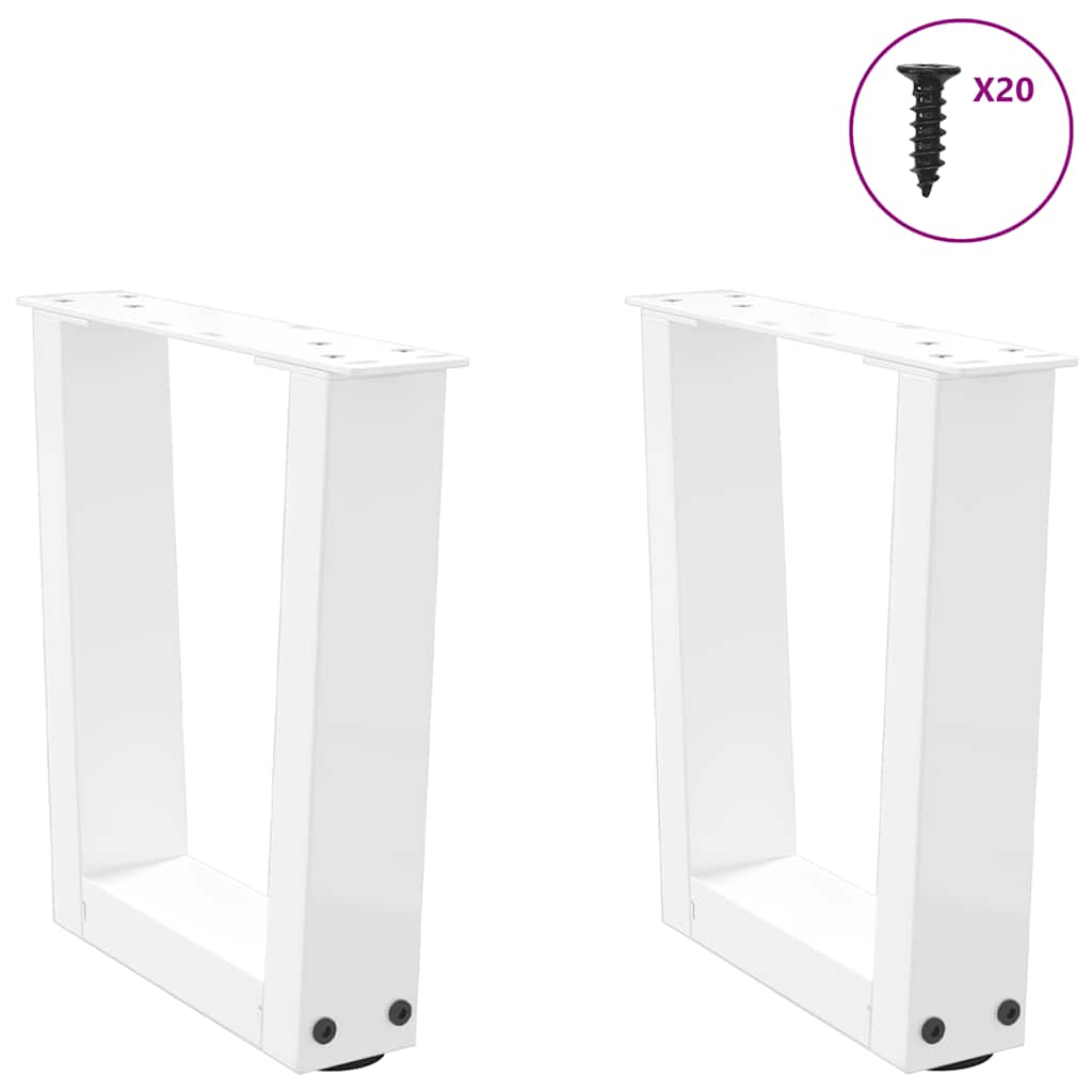 Salongbordben V-formet 2 stk hvit 40x(30-31,3) cm stål