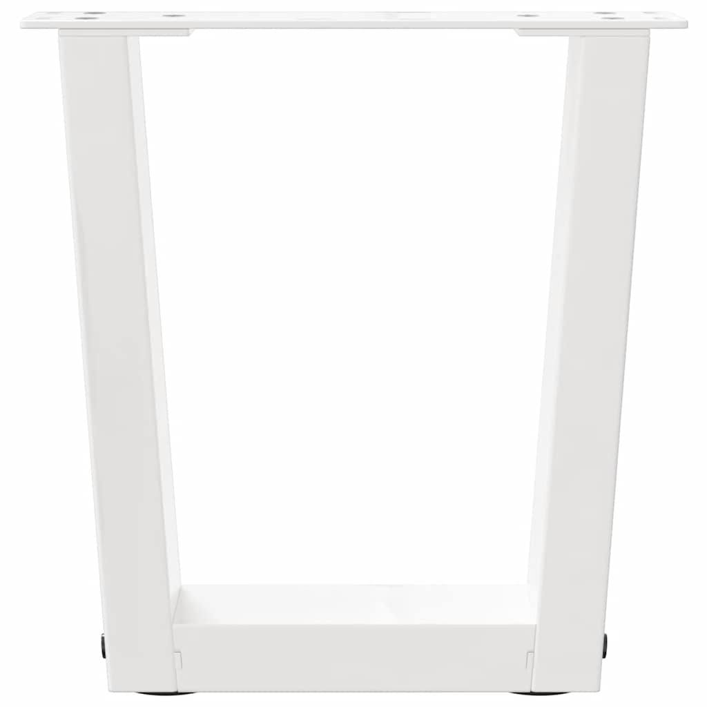 Salongbordben V-formet 2 stk hvit 40x(30-31,3) cm stål