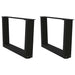 Salongbordben V-formet 2 stk svart 50x(30-31,3) cm stål