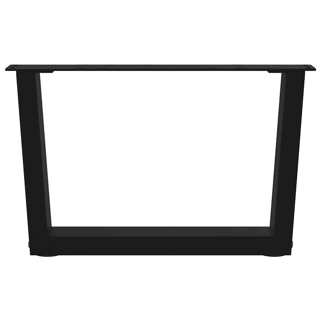 Salongbordben V-formet 2 stk svart 50x(30-31,3) cm stål