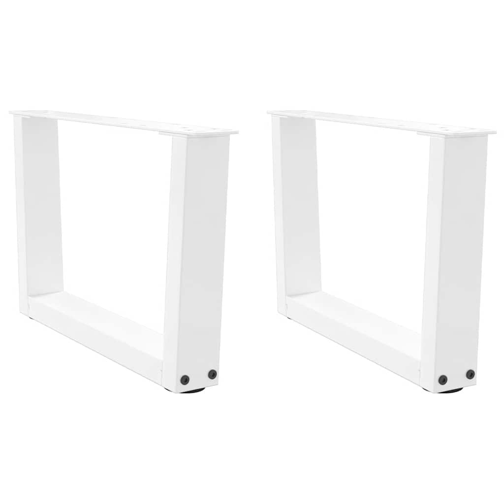 Salongbordben V-formet 2 stk hvit 50x(30-31,3) cm stål