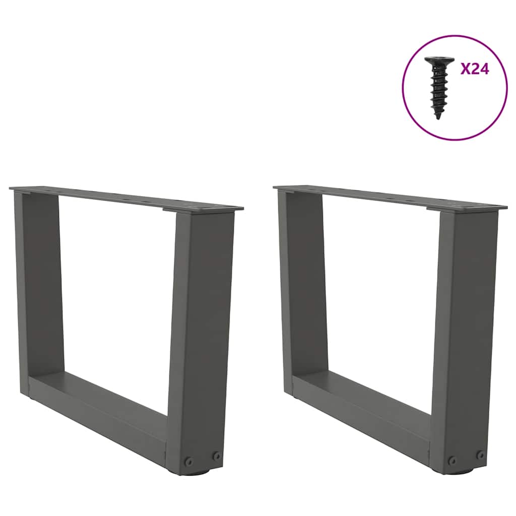 Salongbordben V-formet 2 stk antrasitt 50x(30-31,3) cm stål
