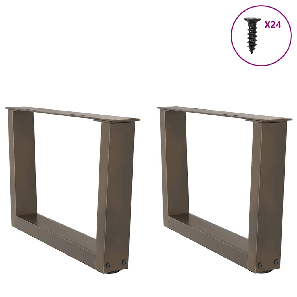 Salongbordben V-formet 2 stk naturstål 50x(30-31,3) cm stål