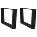 Salongbordben V-formet 2 stk svart 60 x (30-31,3) cm stål