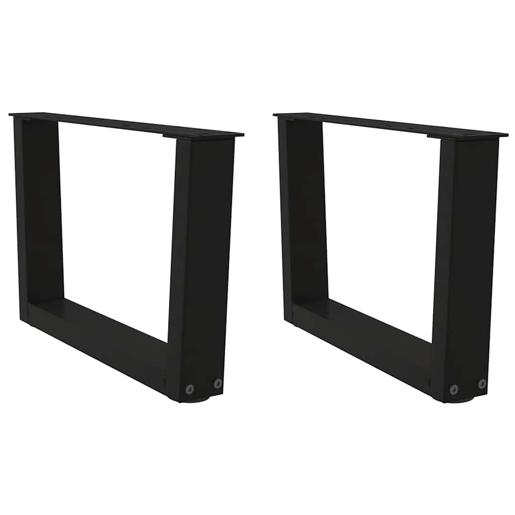 Salongbordben V-formet 2 stk svart 60 x (30-31,3) cm stål