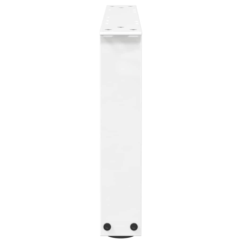 Salongbordben V-formet 2 stk hvit 60 x (30-31,3) cm stål