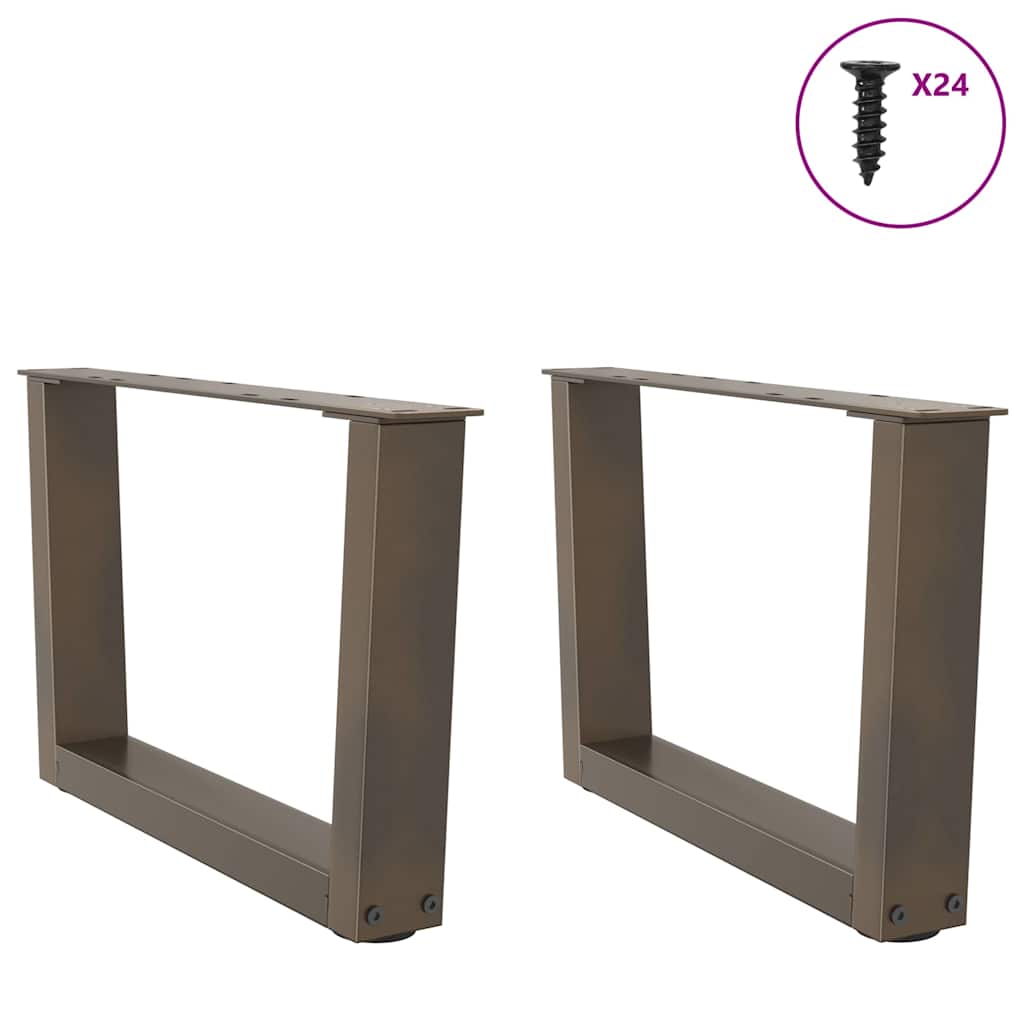 Salongbordben V-formet 2 stk naturstål 60 x (30-31,3) cm stål