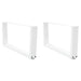 Salongbordben V-formet 2 stk hvit 70 x (30-31,3) cm stål