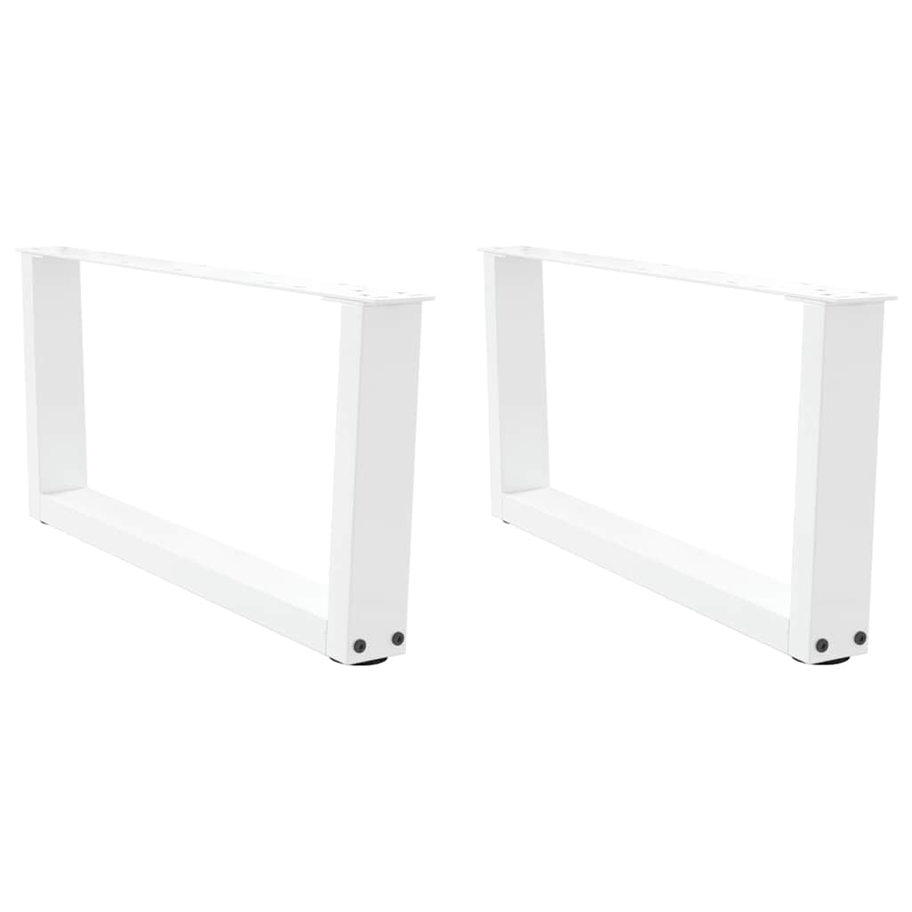 Salongbordben V-formet 2 stk hvit 70 x (30-31,3) cm stål