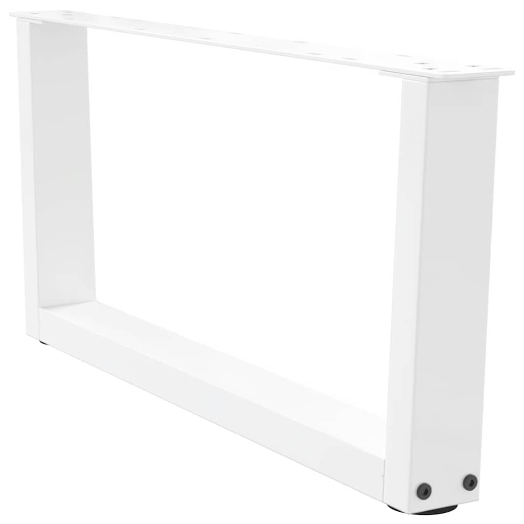 Salongbordben V-formet 2 stk hvit 70 x (30-31,3) cm stål
