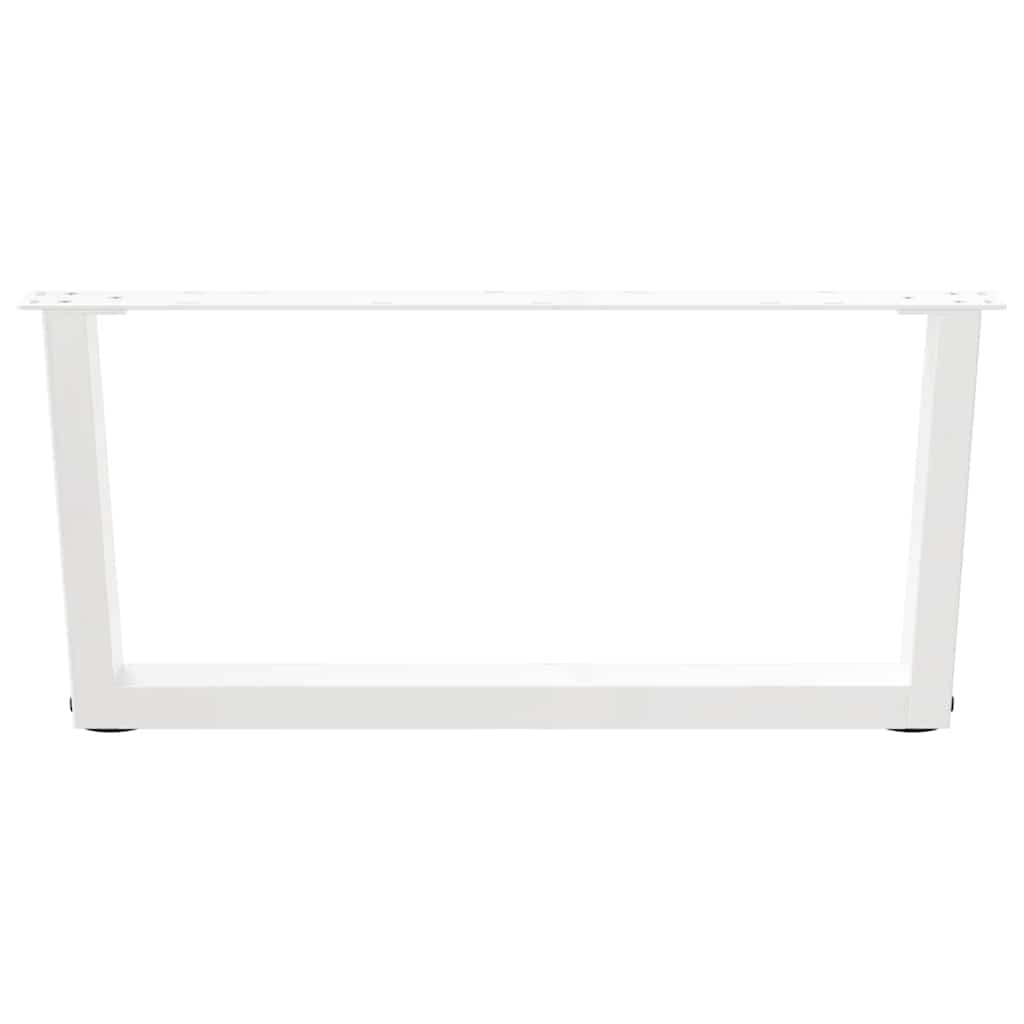 Salongbordben V-formet 2 stk hvit 70 x (30-31,3) cm stål